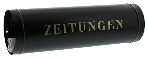 Burg-Wächter Zeitungsrolle mit Seitendeckel, Briefkastenergänzung, Rund, Verzinkter Stahl, 800 S, Schwarz (ähnlich RAL 9005)