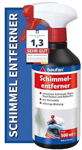 Baufan Schimmelentferner - 500ml - Schimmelspray mit Aktivchlor für Schimmel & Algen, Silikon- und Fliesenfugen - Anti Schimmel Spray Chlorreiniger