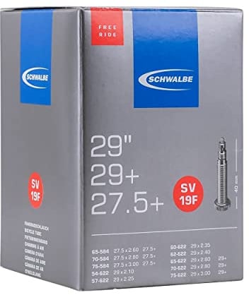 Schwalbe SV 19F Freeride Fahrradschlauch, Schwarz, 54/75-622/40 mm