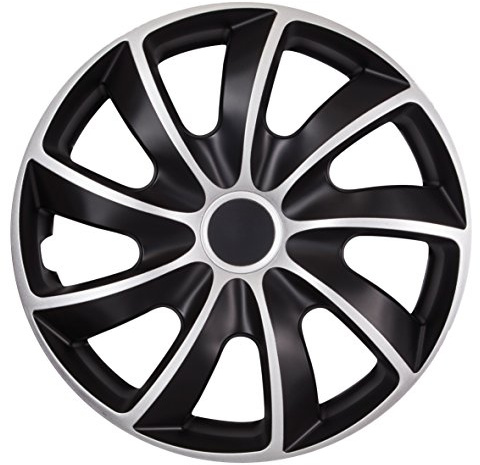 Nrm KO093 Radzierblende Quad Bicolor, schwarz/silber, 14 Zoll,4er Set
