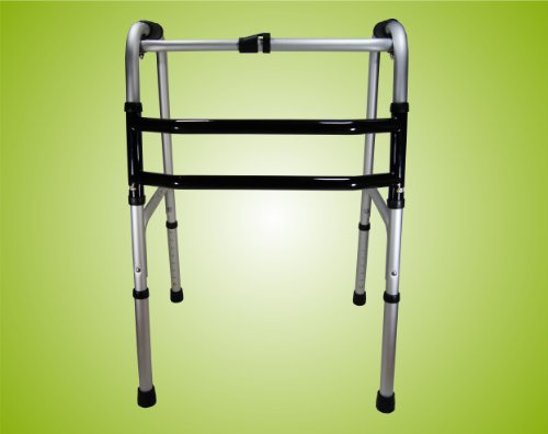 Teckmedi Gehgestell, Gehbock, Gehhilfe, Stehhilfe, Reziprok, faltbar, höhenverstellbar aus Aluminium Top-Qualität
