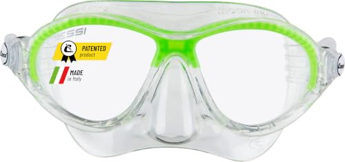 Cressi Moon Schnorchelmaske für Kinder, Transparent/Lime, Mask