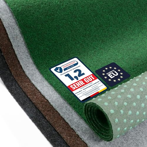 Primaflor Rasenteppich | Grün, 1,33m x 4,00m | Comfort | UV-stabil & schnelltrocknend | Mit Noppen | Kunstrasen-Teppich für Balkon, Terrasse & Poolbereich | Outdoor Bodenbelag | Balkonteppich
