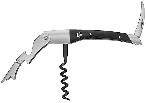 ZWILLING Sommelier, Kellnermesser, Mit 3-in-1 Funktion: Korkenzieher, Folienschneider und Flaschenöffner, Edelstahl