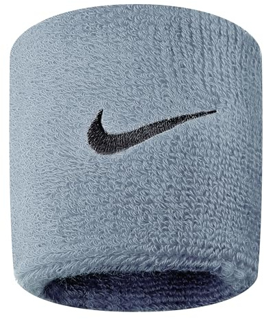 Nike Swoosh Wristbands Schweißbänder Sport Tennis Fitness Running Handgelenkbänder, Grey Heather/Black, One Size