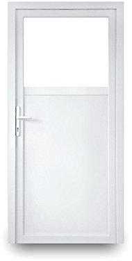Nebeneingangstür mit Drückergarnitur - weiß - 80 x 190 cm - Innenöffnend - DIN Links - 2-fach-Verglasung - verschiedene Maße