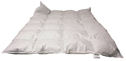 Betten Hofmann Daunendecke 135x200 Ganzjahr Canada Kassetten Bettdecke Daunen Ganzjahresdecke, 100% Baumwolle, für Allergiker, Schlafdecke mit Füllgewicht 1000 g