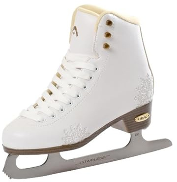 HEAD Eiskunstlauf Schlittschuhe Amber I Damen Schlittschuhe mit Edelstahlkufe I Schneeflocken-Design I ideal für Einsteigerinnen - Weiß