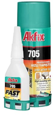Akfix 705 extra starker Profi Alleskleber mit 200ml Spray Aktivator für universelle Reperaturen mit hoher Haftfestigkeit