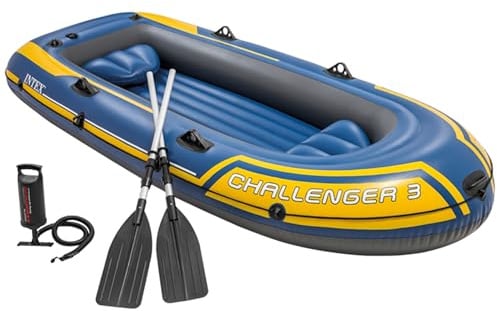 Intex Challenger 3 Set Schlauchboot - 295 x 137 x 43 cm - 3-teilig - Blau / Gelb, 68370NP, 6.5 cm