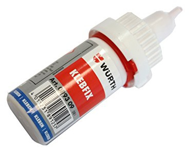 Würth Klebfix Sekundenkleber 20g Flasche, Cyanacrylat, Klebstoff, Rot