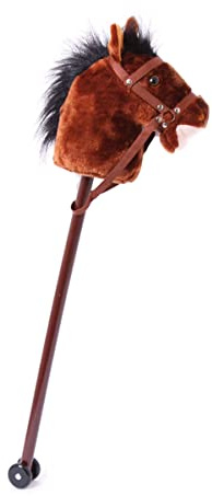 small foot Steckenpferd "Donner" mit Sound und weichem Textilkopf, Holzstecken mit zwei Rollen, ab 3 Jahren 4105