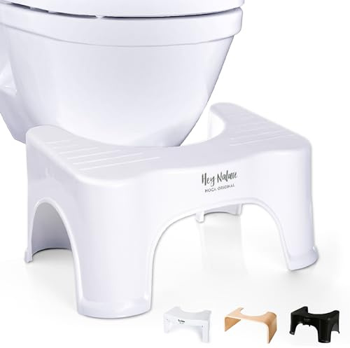 Hey Nature® HOCA medizinischer Toilettenhocker Erwachsene, Klohocker - Schnelle Hilfe gegen Hämorrhoiden, Blähbauch, Verstopfung, Blähungen. Badhocker/WC Hocker wirkt als natürliches Abführmittel
