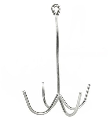 WALDHAUSEN Zaumzeughaken, 4-armig, Metall, grau