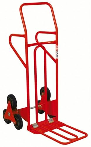 KS Tools 160.0227 Treppenkarre mit Vollgummi-Dreisternbereifung | Sackkarre für Treppen mit klappbarem Latz, 250 kg