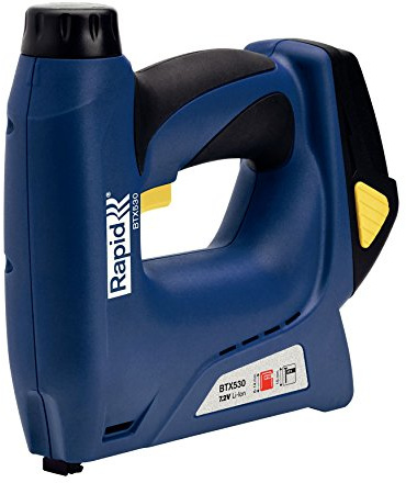 Rapid Akku‑Tacker BTX530 - 7,2 V Li‑Ion Akkutacker für Feindrahtklammern Typ 53 (6-14 mm) & Nägel Typ 8 (18Ga, 15 mm) - Für Polstern, Möbel, Holz & Heimwerken