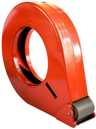 KLEBESHOP24 HANDABROLLER FÜR KLEBEBAND | Größe wählbar | Aus Metall | Zum Verschließen von Paketen, Behältern und Kartons | Für einseitiges Klebeband & Packband/für Rollen bis 25 mm Breite, rot