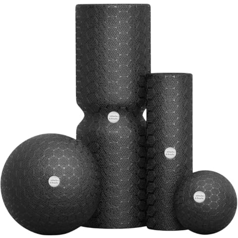 Liebscher & Bracht Original Faszien-Set: Faszienrolle und Faszienball (je 2 Stück) Faszienrollenset, Massageball & Rollen Made in Germany, Übungs-App