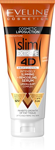 Eveline Cosmetics Liposuktion Serum für Oberschenkel & Problemzonen - Slim Extreme 4D mit Lipo-Drill Technology, Lipocell-Slim & Koffein - Bis zu -3cm Umfang - 250ml