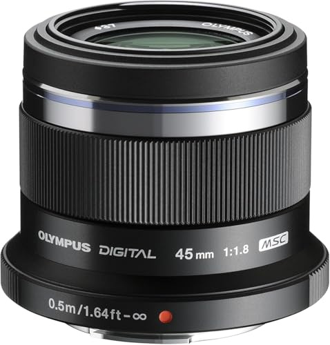 Olympus M.Zuiko Digital 45mm F1.8 Objektiv, lichtstarke Festbrennweite, geeignet für alle MFT-Kameras (Olympus OM-D & PEN Modelle, Panasonic G-Serie), schwarz