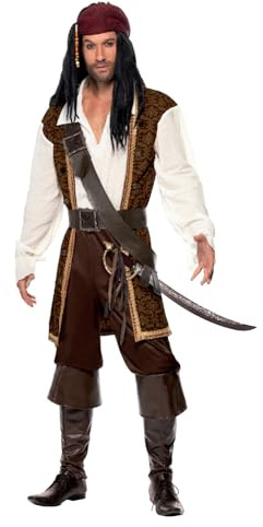 Smiffys High Seas Pirate Costume, Brown Halloween und Karneval