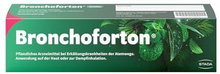 Bronchoforton Salbe - pflanzliches Medikament bei Erkältung und Husten - zum Einreiben, Inhalieren und Baden - mit Eukalyptusöl, Fichtennadelöl und Pfefferminzöl - ab 4 Jahren - 1 x 40 g