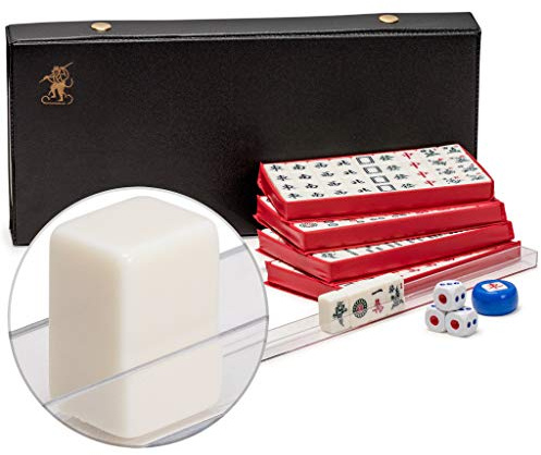 Yellow Mountain Imports Chinesisches Mahjong-Reisespiel-Set mit Extra Kleinen Weißen Ziegeln, Little MJ [迷妳旅行中國麻將]