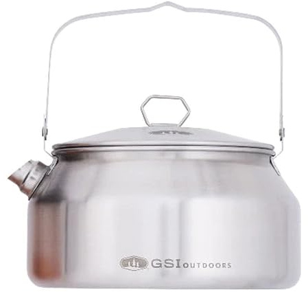 GSI Outdoors Glacier Teekessel aus gebürstetem Edelstahl, ca. 950 ml, 1 qt.