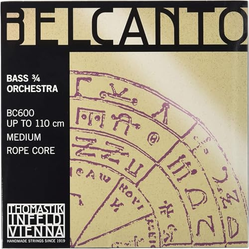 Thomastik Saiten für Kontrabass Belcanto Rope Core Orchesterstimmung Satz 3/4 mittel für Mensur 1040-1060 mm / 41-41.7