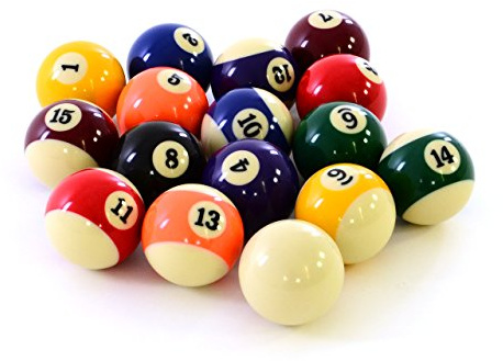 Nexos Trading Billardkugeln Billard Pool Kugeln Queueball Billardball Set Satz - hochglanzpoliert mit Nummern - Standardmaß Ø 57,2 mm
