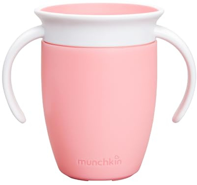 Munchkin Miracle 360ᵒ Trinklernbecher mit Griffen, auslaufsicher, ab 6 Monaten, rosa, 207 ml