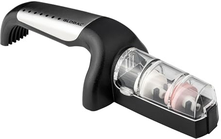 Global G-91/BW Minosharp Messerschärfer, Keramik, 2-stufig, 2,1, Edelstahl