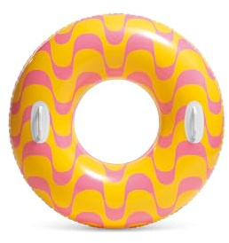 Intex 59256NP - Aufblasbarer Schwimmring mit Griffen Assortiert, Vinyl, Mehrfarbig, 91 cm