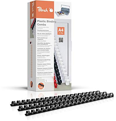 Peach Plastikbinderücken A4-12mm - 95 Blatt - 100 Stück - schwarz - PB412-02