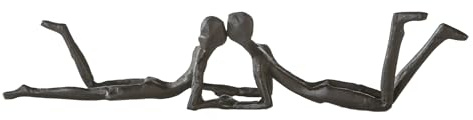 Casablanca Skulptur Loving, Deko Figur Braun, Metall Statue Wohnzimmer, Büro Dekoration H. 6 cm x B. 30 cm - Moderne Skulpturen, Metallfiguren, Liebe u. Couple Hochzeit