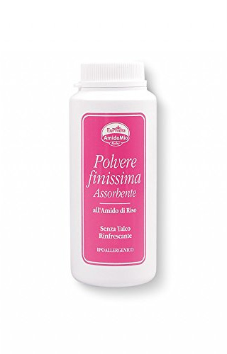 Euphidra – AmidoMio, feinstes Puder, 40% Reisstärke, beruhigende und erfrischende Wirkung, hält die Haut trocken und geschützt, ohne Talkum, 100 g