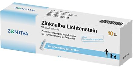 Zentiva Zinksalbe Lichtenstein 10% 100g – bei nässenden oder juckenden Wunden & Schrunden, unterstützt die Wundheilung, Wundsalbe mit Zinkoxid