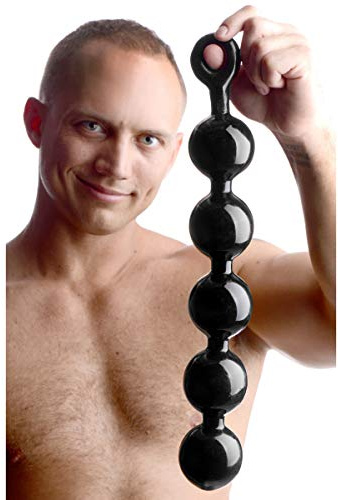 Black Large Ball Anal Beads