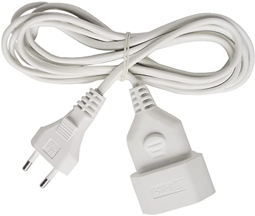Brennenstuhl Kunststoff-Verlängerungskabel (Verlängerungskabel für den Innenbereich, 3m Kabel, mit Euro-Stecker und Kupplung) weiß