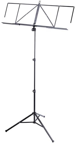 K&M 10062 Notenpult Robby Plus – XXL-Metall-Notenständer mit ausziehbarer, breiter Notenauflage für 4 DIN-A4-Blätter