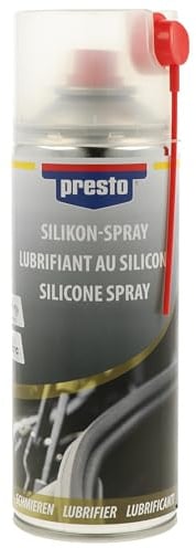 presto Silikonspray, 400 ml, Antistatisch, Schutz gegen Witterung, Wasserverdrängend, Ideal für Gummiteile, Effektives Schmiermittel