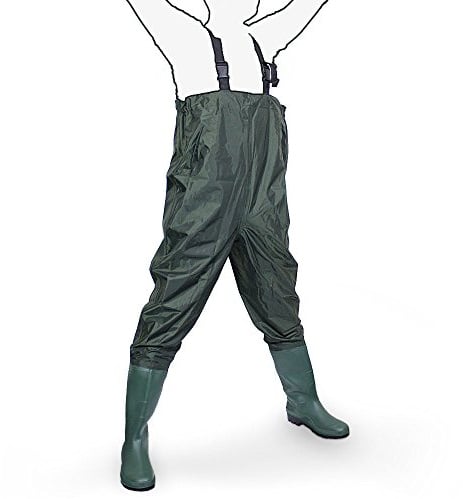 MS-Point Wathose Anglerhose Watstiefel Watt Fisch Teich Gummi PVC Nylon Gr. 43