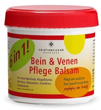 CristinenMoor Bein & Venenpflege Balsam 200 ml I bei Besenereiser I Krampfadern I unruhigen & schweren Beinen I Venenleiden
