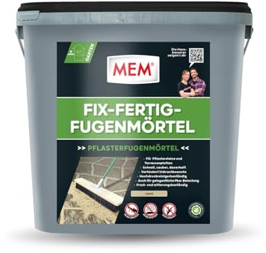 MEM Fix-Fertig-Fügenmörtel, Witterungsbeständig, Anwendungsfertig, Gegen Unkrautbewuchs, Sand, 12,5 kg