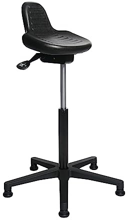 Topstar 70590-0 STANDSTAR, Stehhocker, Arbeitshocker, Stehhilfe, Neigeverstellung, höhenverstellbar, Kunststoff, schwarz, 55 - 81/ 35/ 25 cm