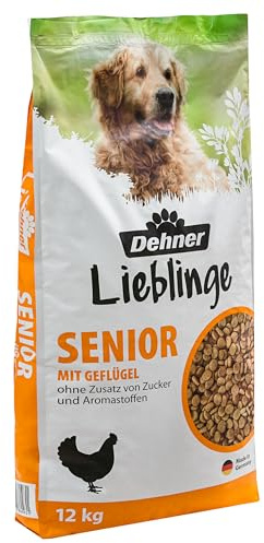Dehner Lieblinge Hundefutter Senior, Trockenfutter, Geflügel, 12 kg | Kroketten, für ältere Hunde
