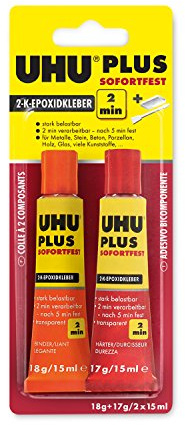 UHU PLUS sofortfest Tube Binder + Tube Härter, Infokarte