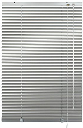 Gardinia Alu-Jalousie, Sicht-, Licht- und Blendschutz, Wand- und Deckenmontage, Alle Montage-Teile inklusive, Aluminium-Jalousie, Silber, 80 x 130 cm (BxH), 7731