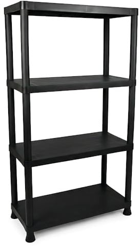 Ondis24 Steckregal 60 x 30 x 131 (H) cm, 4 Böden, Kunststoffregal, Schwerlastregal, bis zu 80 kg, Regal, Lagerregal (1 Stück)