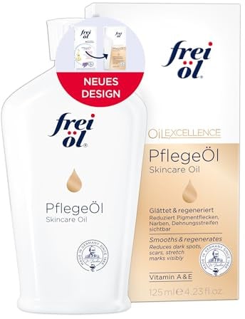 frei öl PflegeÖl, Hautpflege-Spezialist gegen Narben, Dehnungsstreifen und Pigmentflecken, Körperöl, Mikrobiom-freundlich und vegan, 125 ml